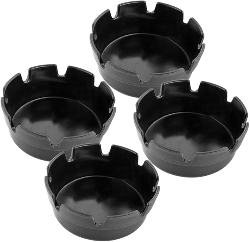 4 حزمة من منافض السجائر البلاستيكية السوداء المقاومة للرياح للاستخدام في الهواء الطلق والديكور الداخلي للفناء - Image 1